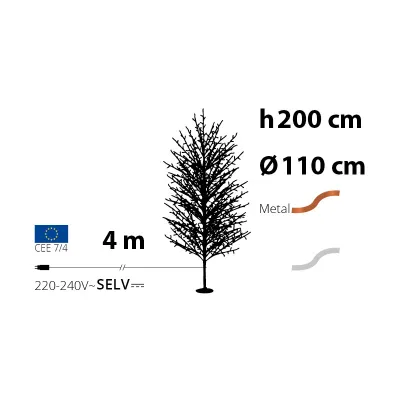 Albero led tiglio h.200 rosa