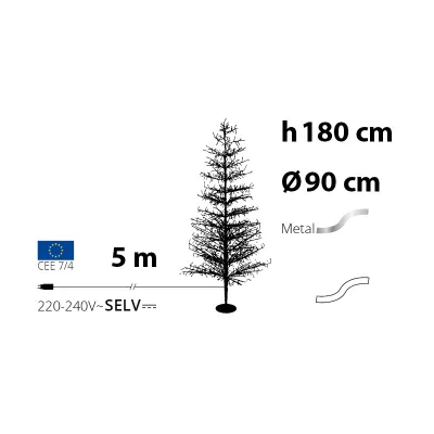 Albero led tiglio h.180 bianco