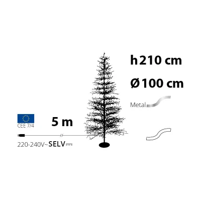 Albero led tiglio h.210 bianco