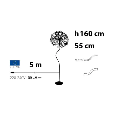 Albero led sfera h.160 bianco