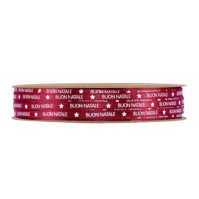 Nastro buon natale mm.04 m.25 rosso