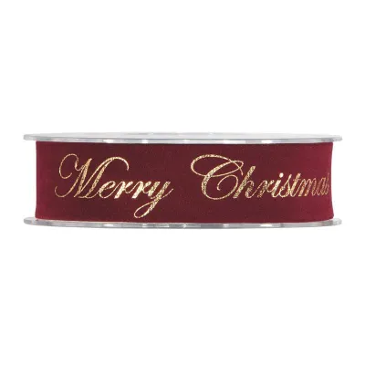 Nastro gold m.xmas mm.25 m.10 bordeaux
