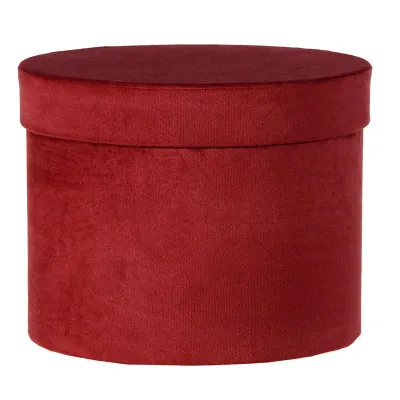Scatola cart.velluto d.18 rosso (set 3)