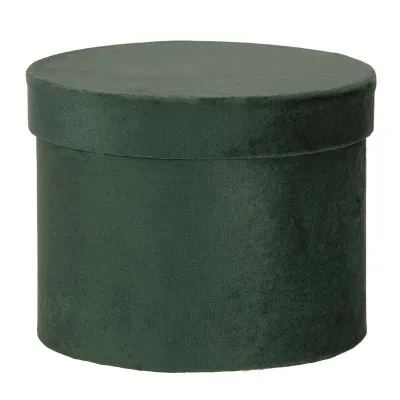 Scatola cart.velluto d.18 verde (set 3)