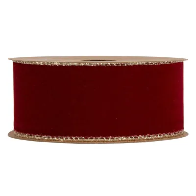 Nastro velv.glitter mm.40 m.10 bordeaux