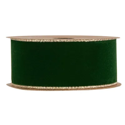 Nastro velv.glitter mm.40 m.10 verde