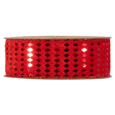 Nastro velv.rhombus mm.40 m.10 rosso