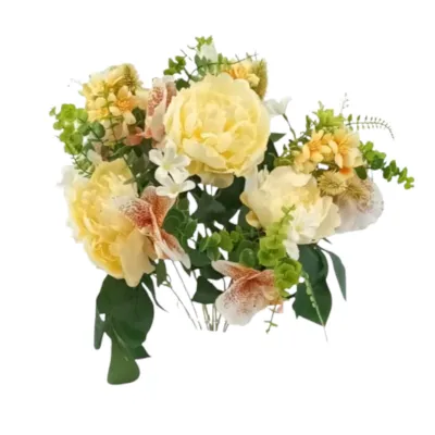 Mazzo peonia-orchid cm.55 champagne
