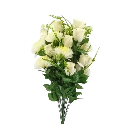 Rosa-dalia mazzo cm.70 bianco