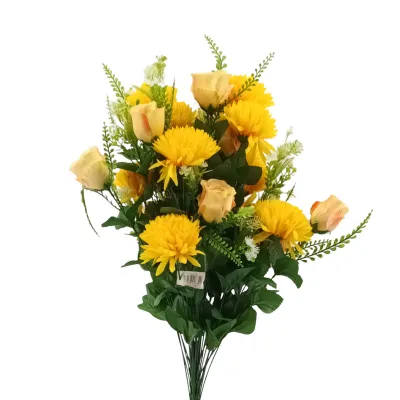 Rosa-dalia mazzo cm.70 giallo