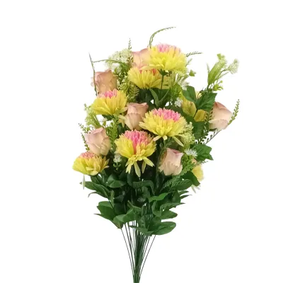 Rosa-dalia mazzo cm.70 rosa