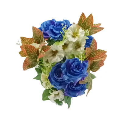 Rosa-dracena mazzo cm.62 blu