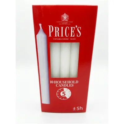 Candela cilindro d.03 h.19 bianco (pz 10)