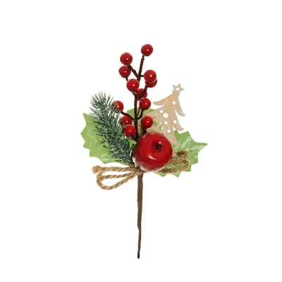 Pick natalizio con albero cm.23 (pz.6) rosso