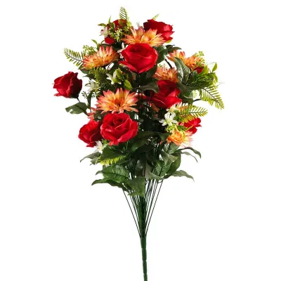 Rosa-margherita mazzo cm.67 rosso