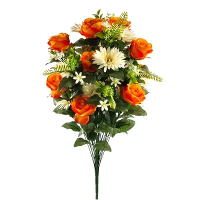 Rosa-margherita mazzo cm.67 arancione