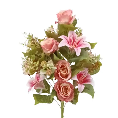 Lilium-rose frontale cm. 55 rosa