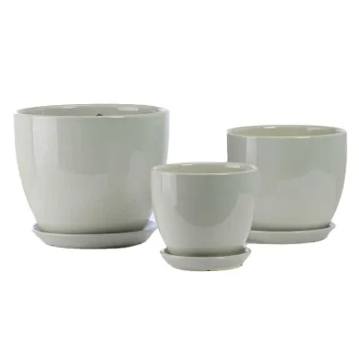 Cachepot tondo diam.23 c.zucchero (set 3)