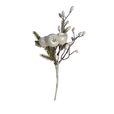 Bacche pino pick cm.24 bianco