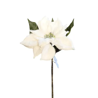 Stella natale pelosa cm.38 bianca 
