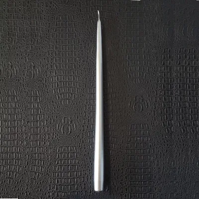 Candela conica 40 m argento (pz 8)