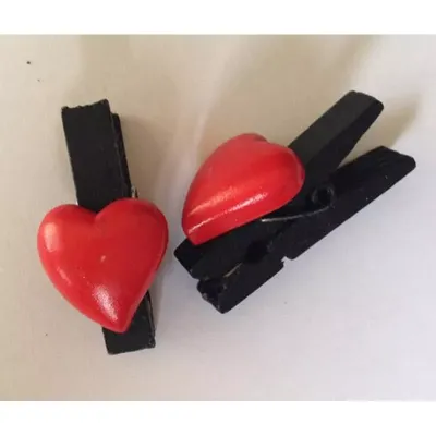 Molletta legno dec. cuore