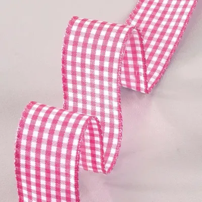 Nastro vichy an. mm.25 m.25  fucsia