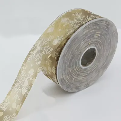 Nastro mm.40 m.25 ghiaccio dec. oro