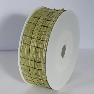 Nastro mm.35 m.20 linen look verde