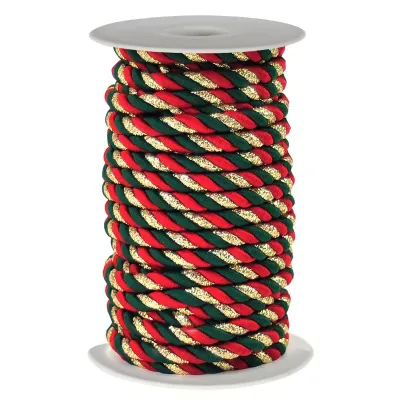 Cordino mm.06 m.10 glittercord rosso-verde