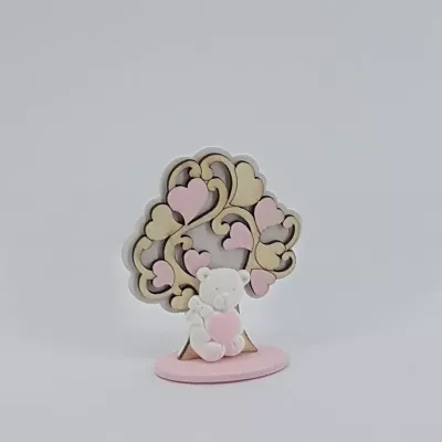 Albero con orsetto h.8 rosa (pz.6) 
