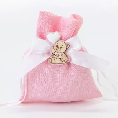 Sacchettino tessuto 10x11 rosa (pz.12)