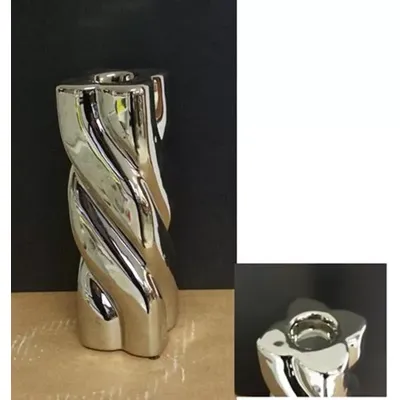 Portacandela ceramica argento