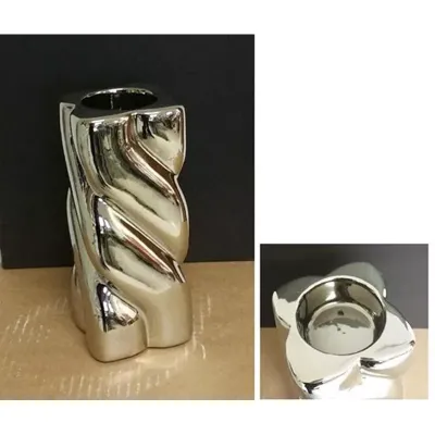 Portacandela ceramica argento