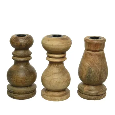 Portacandela legno h.15