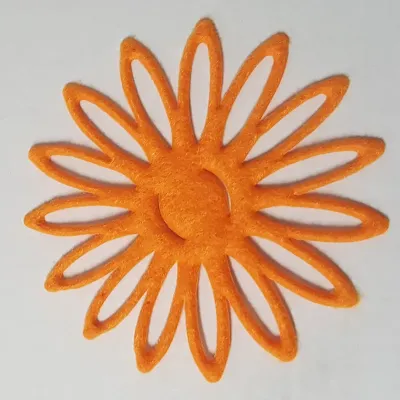 Fiore feltro 7 cm.  arancione (20 pz)