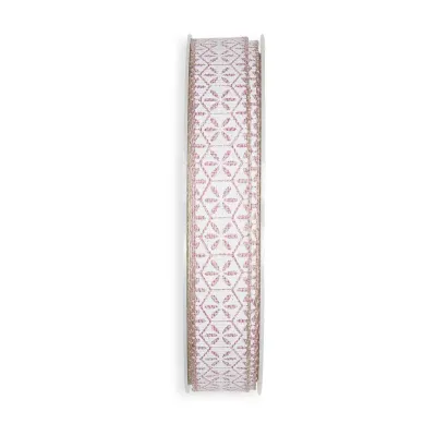 Nastro flower pattern mm.15 m.15 rosa