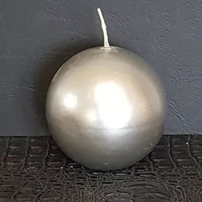 Candela sfera metal 08 argento (pz 8)