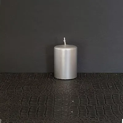 Moccolo metal d.04 h.06 argento  (pz 16)