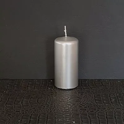 Moccolo metal d.08 h.15 argento (pz 6)