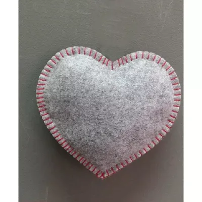 Cuore feltro 10 grigio (pz.6)