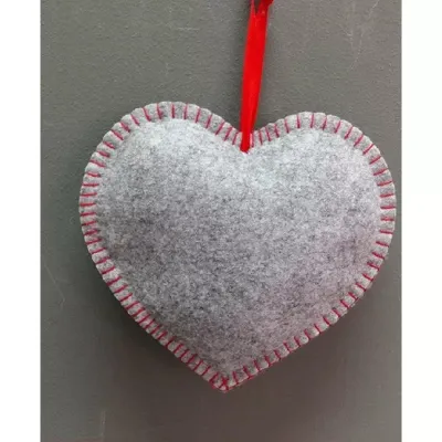 Cuore feltro 15 grigio (pz.6)