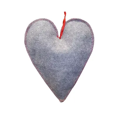 Cuore feltro 30 grigio (pz.2)