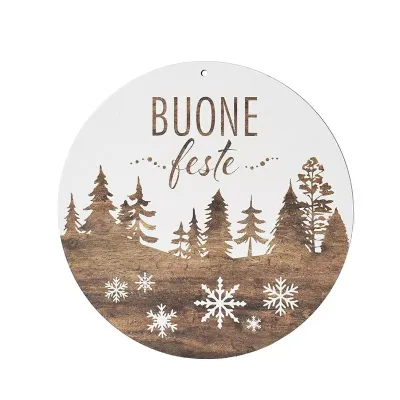Disco legno buone feste d.16 (pz.4)