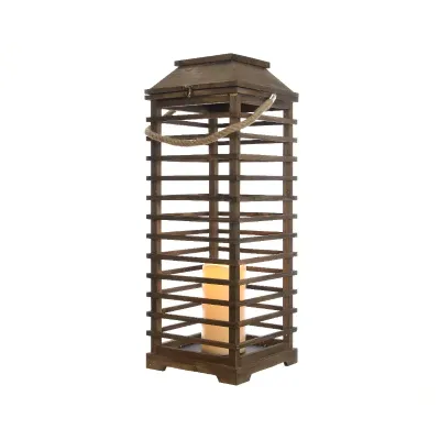 Lanterna led legno cm. 30x100