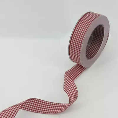 Nastro vichy mm.25 m.20 bordeaux