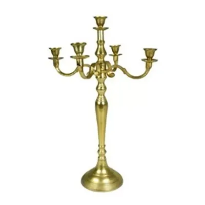 Candeliere 5 fiamme alluminio  oro