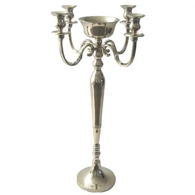 Candeliere 4 fiamme alluminio  silver