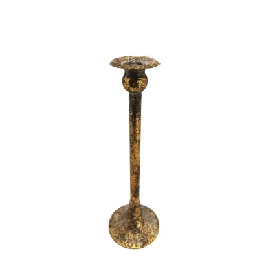 Cma-candeliere metallo h.31 oro-nero