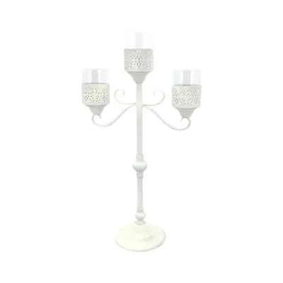 Cm-candeliere metallo h.68 bianco